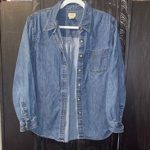 L.L. Bean Blue Denim Button-Down Shirt